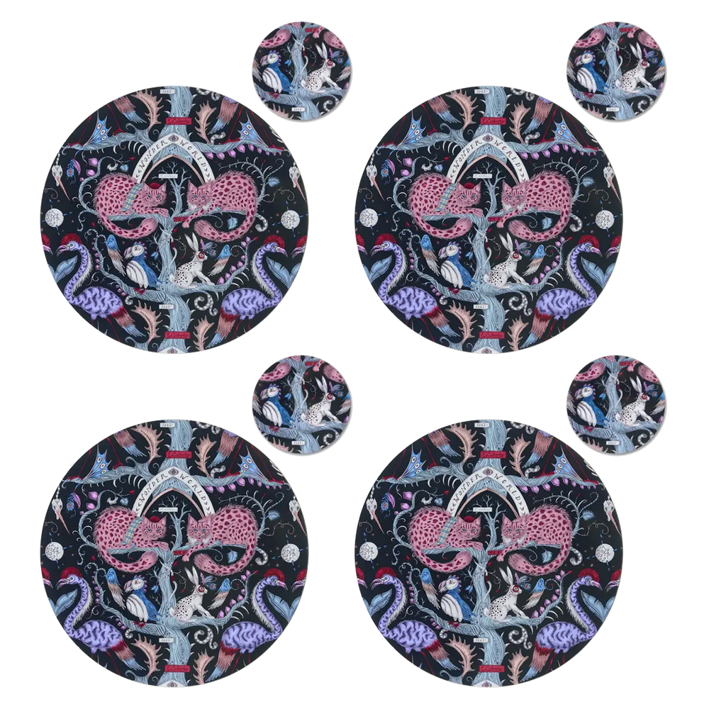 Wonder World Round Placemat and Coaster Set
