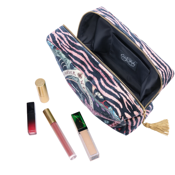 Wonder World Velvet Cosmetic Bag
