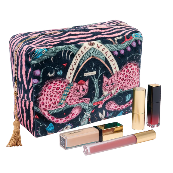 Wonder World Velvet Cosmetic Bag