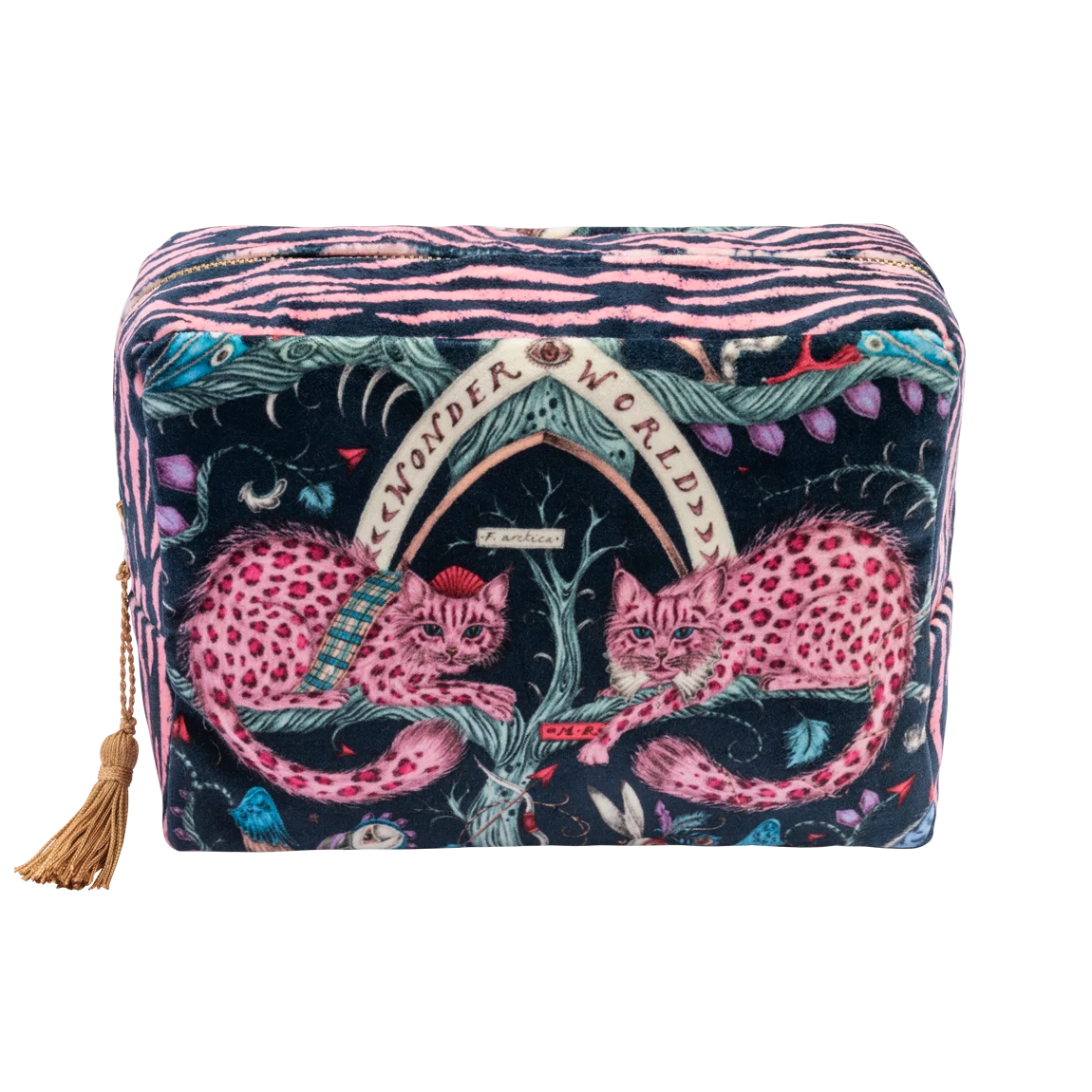 Wonder World Velvet Cosmetic Bag