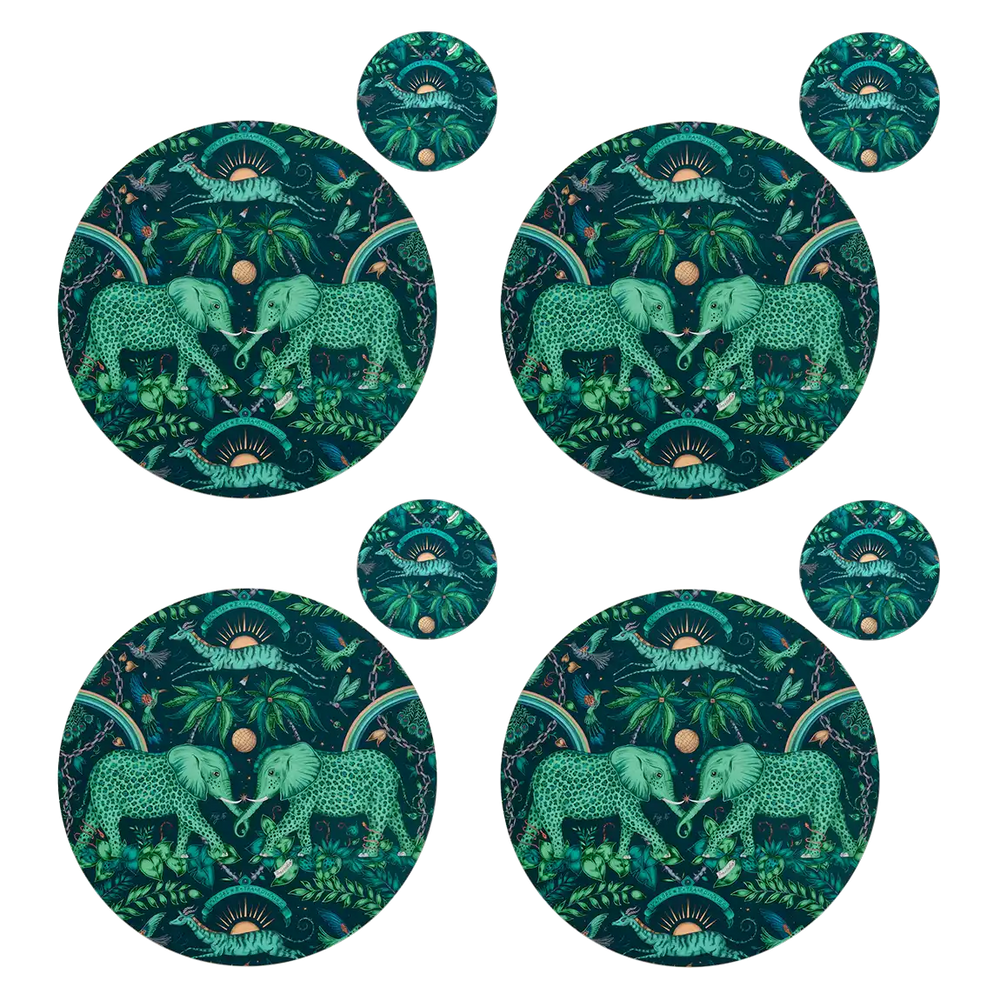 Zambezi Round Placemat and Coaster Set