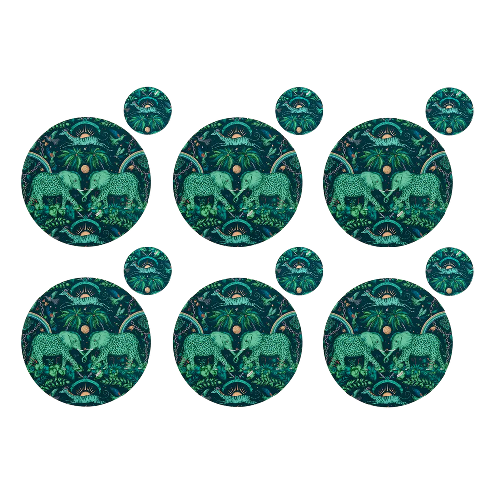 Zambezi Round Placemat and Coaster Set