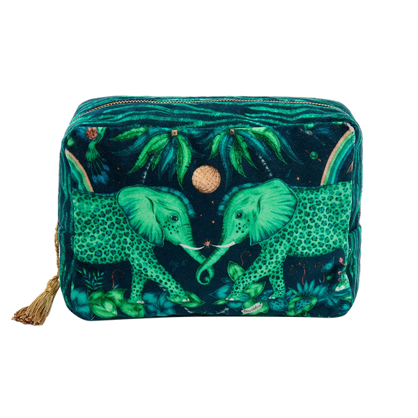 Emma J Shipley Zambezi Luxury Velvet Cosmetic Bag - Teal