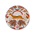 1 | Decorative coaster with an African gazelle design surrounded by tropical elements on a beige background