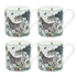 4 | Set of four Lost World Mugs designed by Emma J Shipley, fine bone china made in Stoke-on-Trent, UK