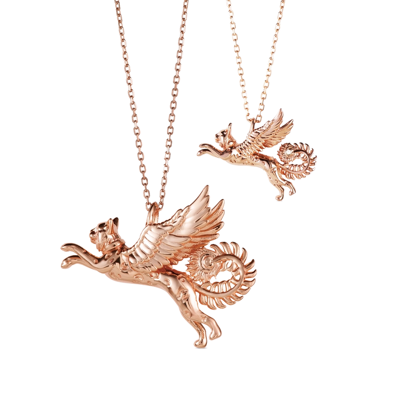 Lynx Pendant Necklaces Duo Set