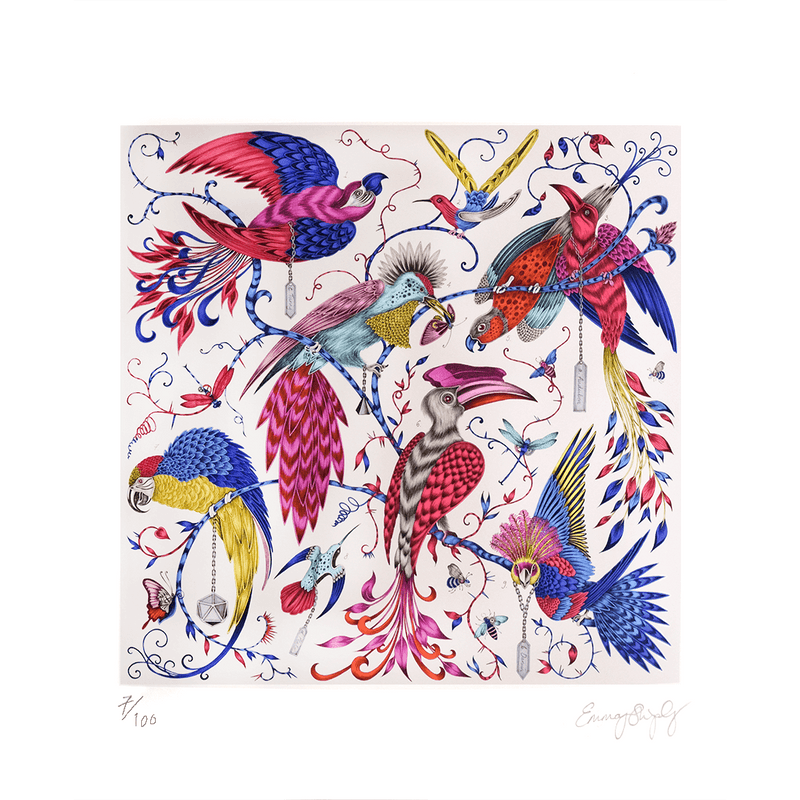  The 8 x 10 inch of the Audubon print in multi colours, with bright vibrant blues, magentas and yellows