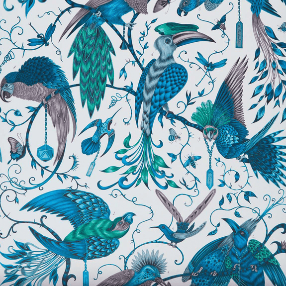 Jungle | The Jungle Audubon Wallpaper is inspired by John James Audubon and features birds and vines, designed by Emma J Shipley x Clarke & Clarke