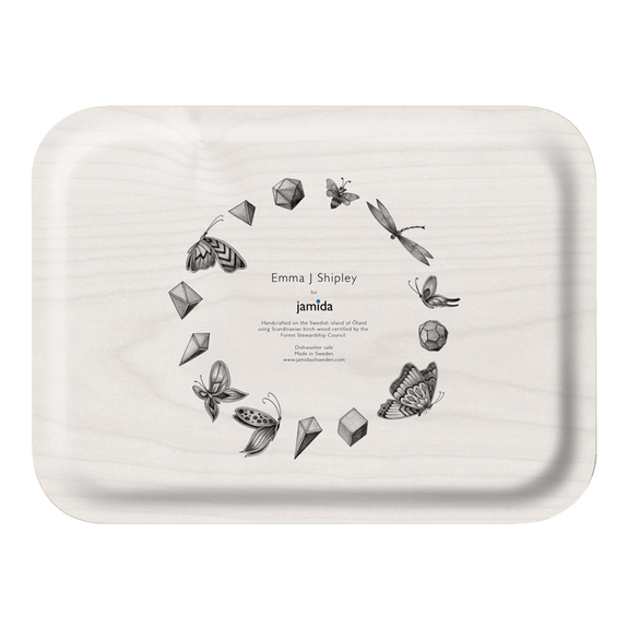Forest | Small | The back of the Small Forest Rectangle Tray designed by Emma J Shipley in the UK and made with Jamida