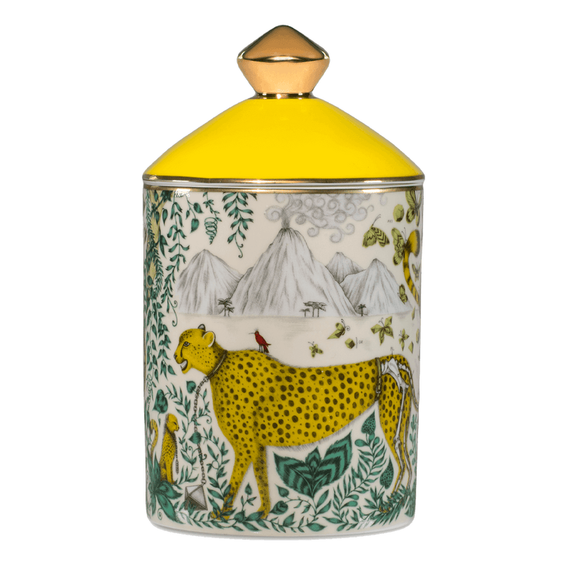 The Cheetah Candle features the endangered animal on the bone china vessel - designed by Emma J Shipley with scents created by Bahoma, this diffuser features notes of Vetiver & Lemon Zest
