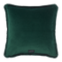 Teal | The back of the Kruger Luxury Velvet cushion in a deep bottle green