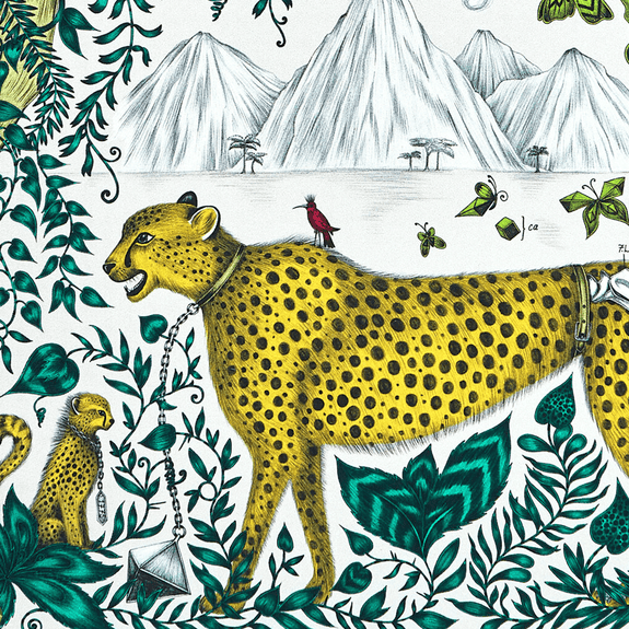 Cheetah Framed Silk Artwork