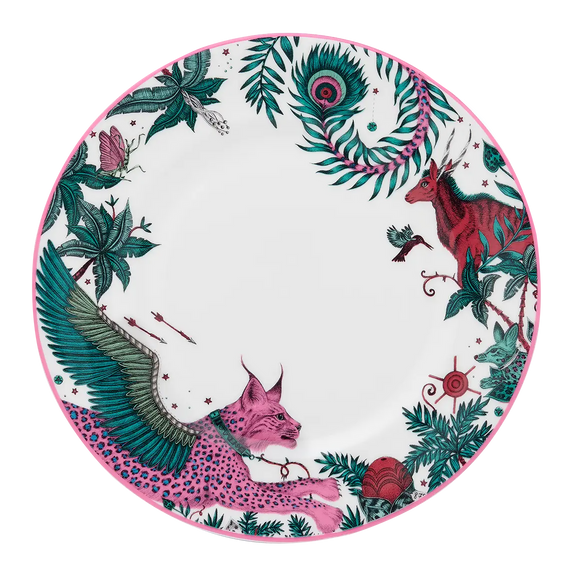 Lynx fine bone china dinner plate designed by Emma J Shipley in London