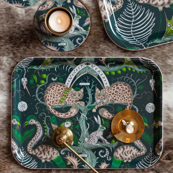 Teal | Small | The Small Wonder World Teal Tray is the perfect trinket dish or tea tray, designed by Emma J Shipley inspired by Scotland and Fantasy 