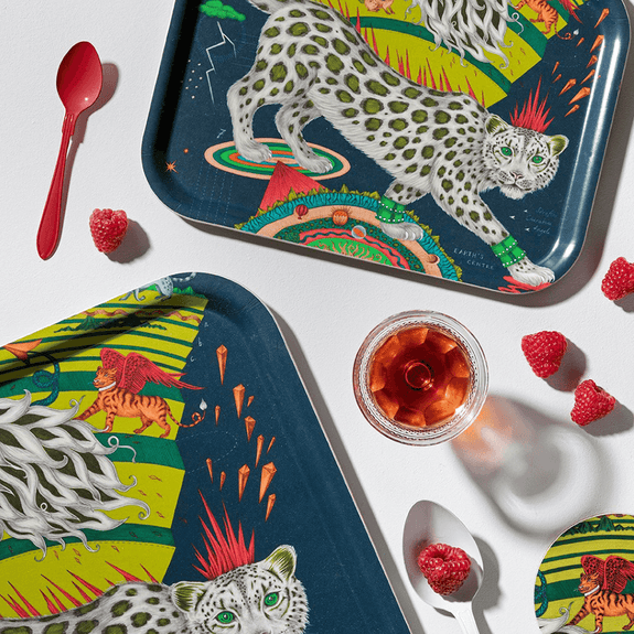 Forest | Small | The Forest Snow Leopard Tableware collection featuring the Small Forest Rectangle Tray