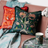 Forest | The two new Wonder World Luxury velvet cushions including the Coral version, inspired by the Scottish Highlands and the wild animals that roam the forests, this design, created by Emma J Shipley, exudes magical Scottish mystery