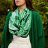 Winter - Emerald | Odyssey Silk Chiffon Scarf in Emerald designed in London by Emma J Shipley