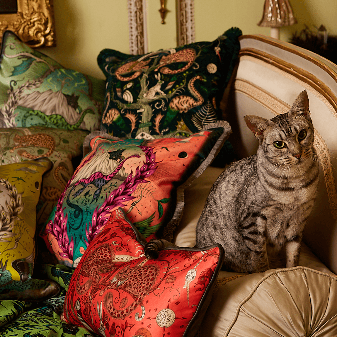 Emma J Shipley Wonder World Silk Bolster Cushion