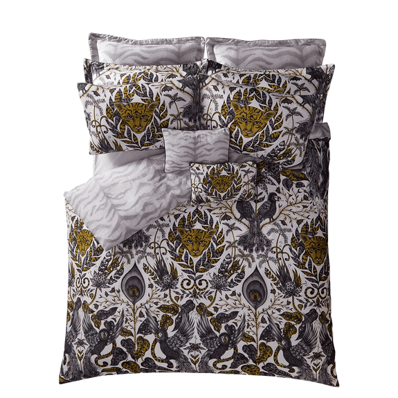 Gold/Grey | The Amazon bedding set designed by Emma J Shipley for Clarke & Clarke