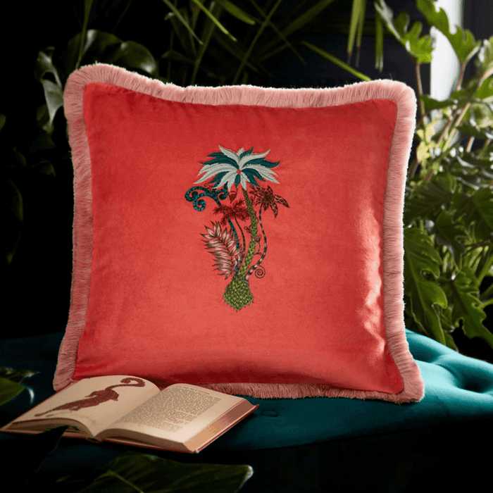 Jungle Palms Velvet Cushion