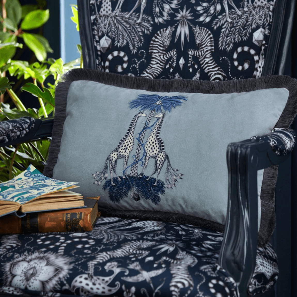 Emma J Shipley Kruger Velvet Bolster Cushion