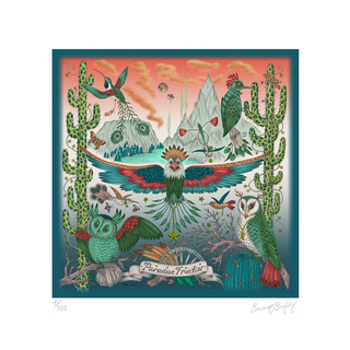 Fine Art Print featuring Emma J Shipley's hand-drawn Frontier design. Inspired by Yosemite national park in California and the incredible wildlife of the American West.