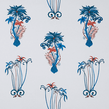 Jungle Palms Cotton Satin Fabric