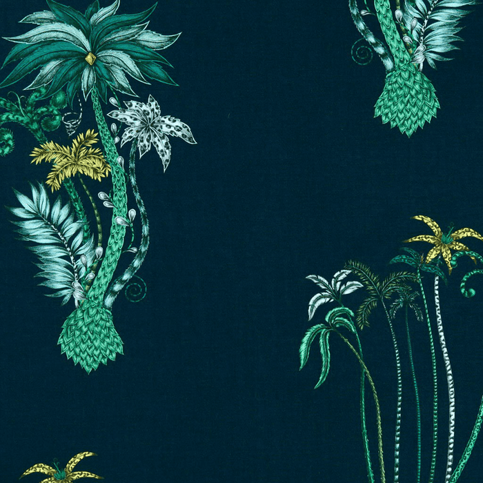 Jungle Palms Cotton Satin Made to Measure Curtains
