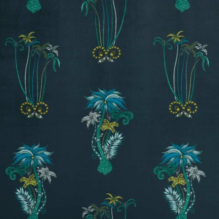 Jungle Palms Velvet Fabric