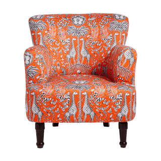 Front view of the Kruger Dalston Chair by Emma J Shipley for Clarke & Clarke is a stunning armchair which makes a bold statement in your interior