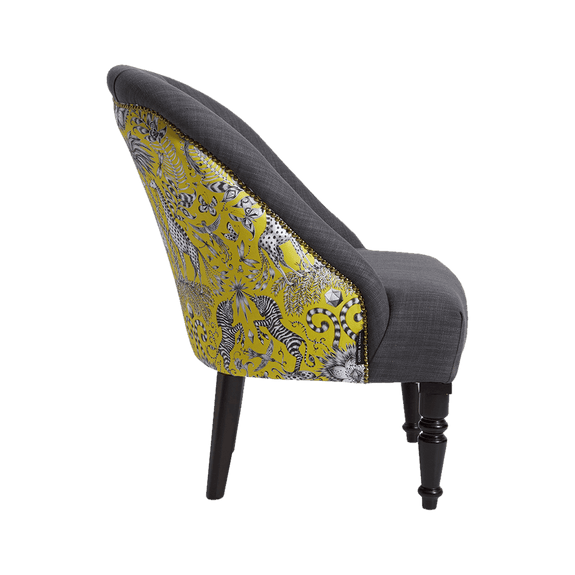 Lime | The Kruger Soho Chair is a statement piece of furniture for bold maximalist interior spaces designed by Emma J Shipley for Clarke & Clarke