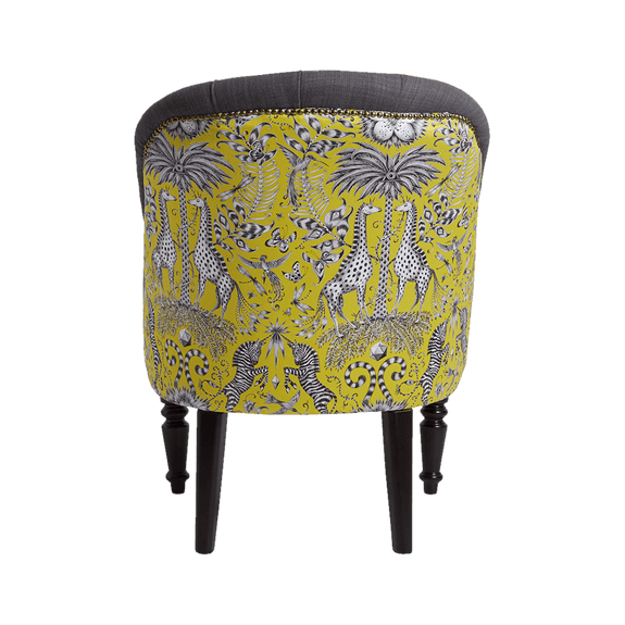 Lime | The Kruger fabric design featured in the Soho Chair design for the Animalia collection by Emma J Shipley x Clarke & Clarke