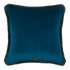 Teal | The back of the tigris Luxury Velvet cushion in a deep petrol blue