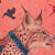 Lynx Silk Chiffon Scarf - Red Leopard