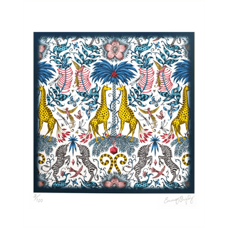 The 8 x 10 Kruger Art print in Yellow by Emma J Shipley features 2 giraffes