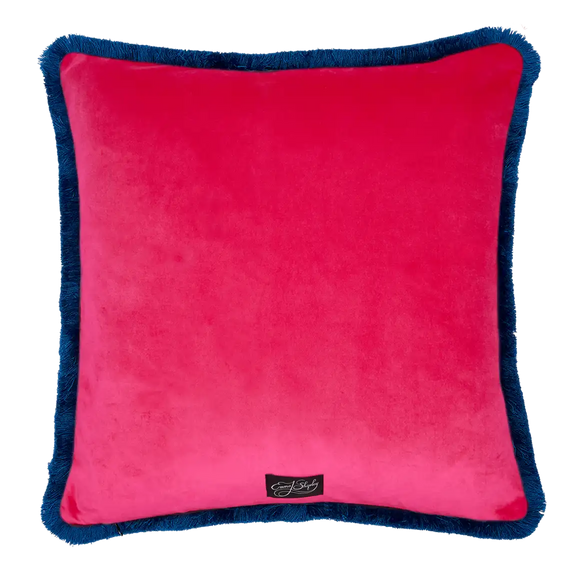 Periwinkle | Back of Odyssey Luxury Velvet Cushion in Periwinkle, designed in London by Emma J Shipley