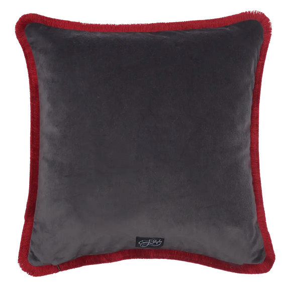 Pink | Back of Odyssey Luxury Velvet Cushion in Pink, designed in London by Emma J Shipley