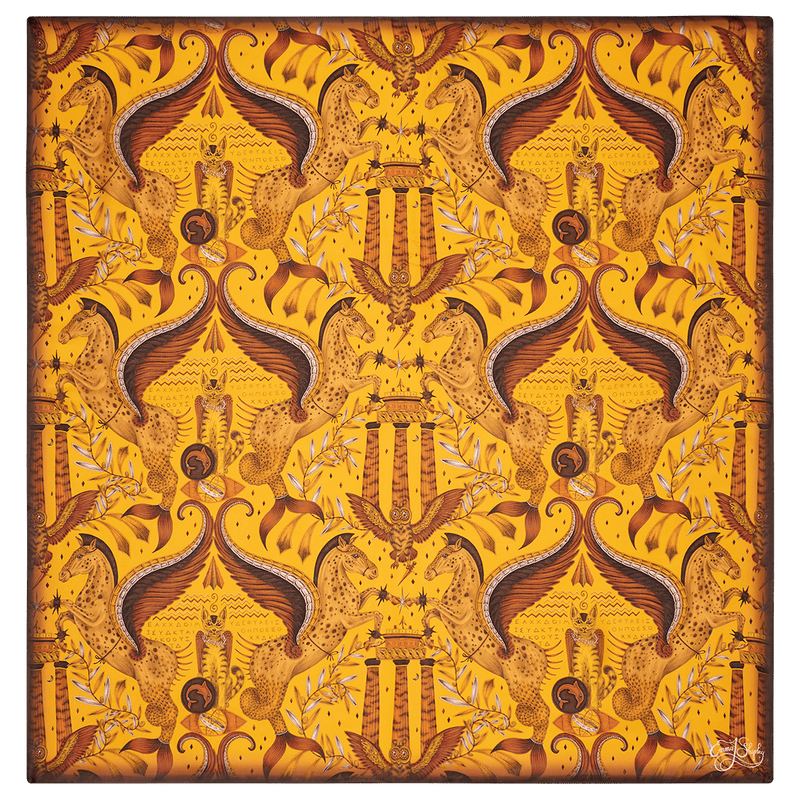  Odyssey Silk Chiffon Scarf in Gold designed in London by Emma J Shipley