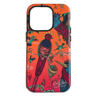 Peach Quetzal iPhone Case in Peach, designed by Emma J Shipley in London