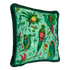Aqua | Side of Quetzal Luxury Velvet Cushion in Aqua designed by Emma J Shipley in London inspired by Costa Rica's Cloud Forest