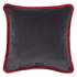 Violet | Back of Violet Luxury Velvet Cushion with Red Fringing