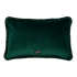 Aqua | Back of Aqua Luxury Velvet Bolster Cushion with Forest Fringing