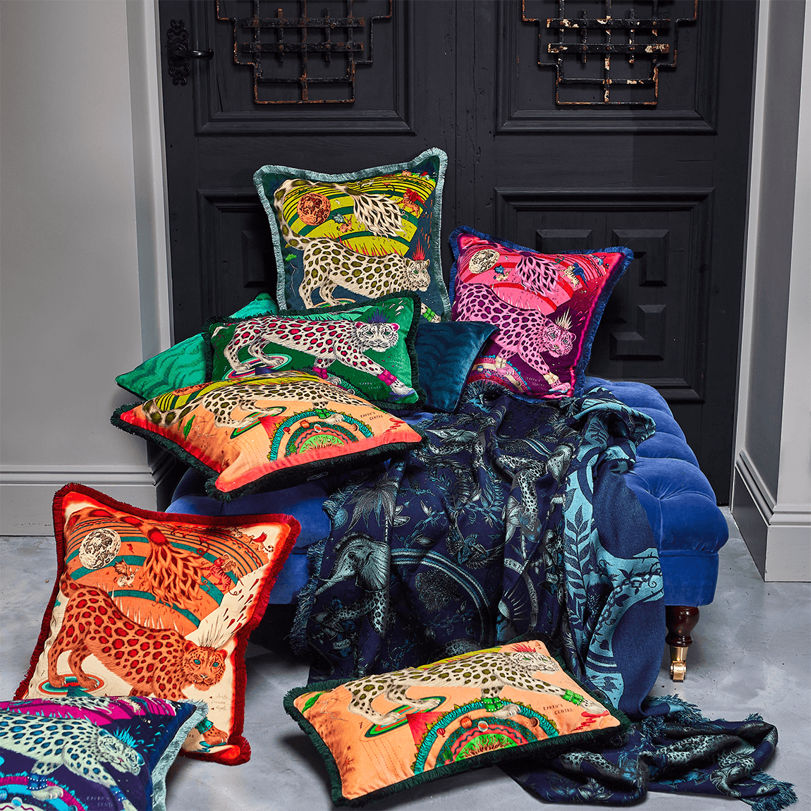 H and hotsell m velvet cushions