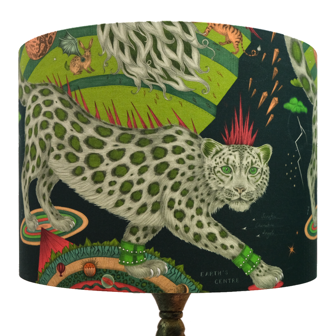 Snow Leopard Silk Lampshade - Large