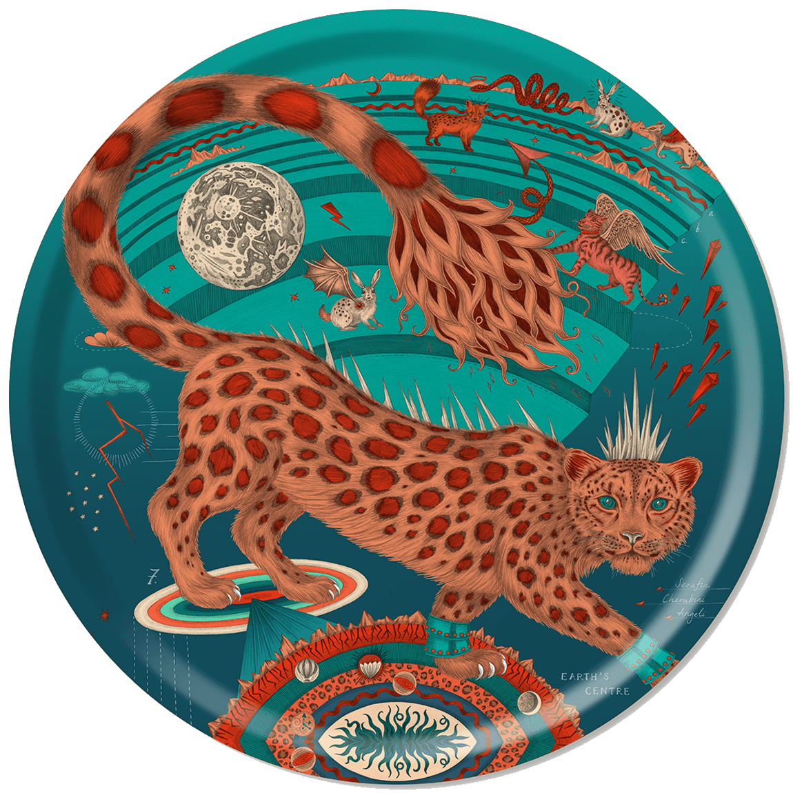 Snow Leopard Round Tray