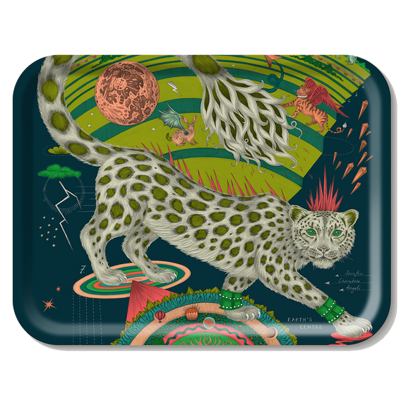 Forest | Large | The Snow Leopard large rectangle tray in the Forest colour designed by Emma J Shipley and made with Jamida in Sweden