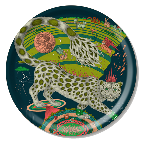 Forest | Medium | The Snow Leopard medium round tray in the forest colour designed by Emma J Shipley and made with Jamida in Sweden