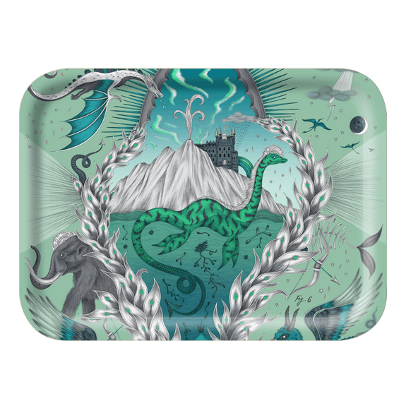 Green | Small | The Small Highlandia Turquoise Tray is the perfect trinket dish or tea tray, designed by Emma J Shipley inspired by Scotland and Fantasy 