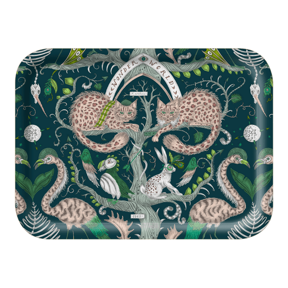 Teal | Small | The Small Wonder World Teal Tray is the perfect trinket dish or tea tray, designed by Emma J Shipley inspired by Scotland and Fantasy 