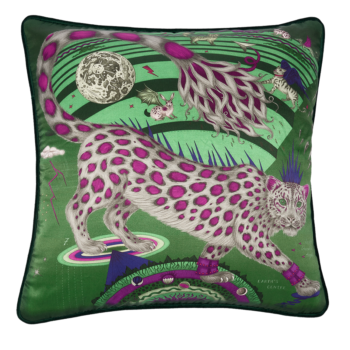 Snow Leopard Silk Cushion